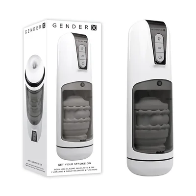 gender x get your stroke on usb rechargeable thrusting vibrating auto masturbator