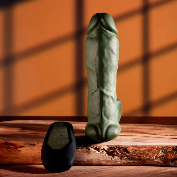 Gender X THE HUNK - Green 15.2 cm USB Rechargeable Thrusting Vibrator with Remote — image 4 of 8