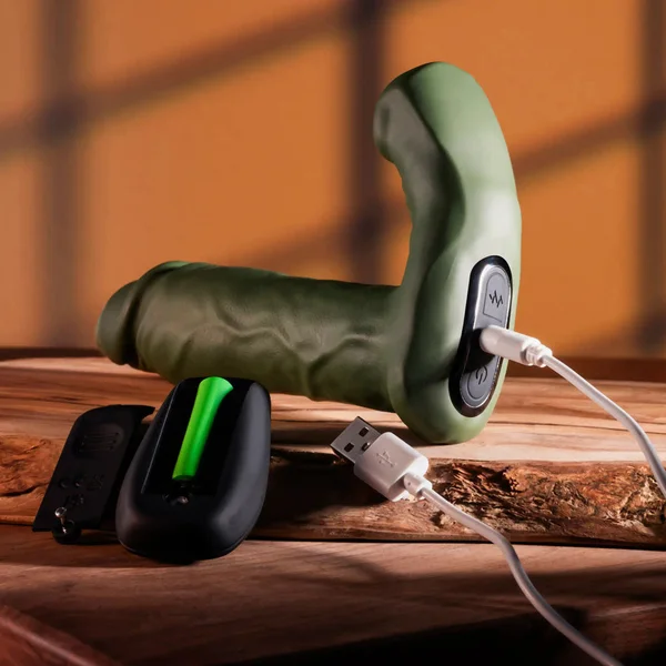 Gender X THE HUNK - Green 15.2 cm USB Rechargeable Thrusting Vibrator with Remote — image 8 of 8