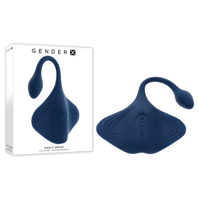 gender x daily grind blue usb rechargeable grinding pad with anal plug