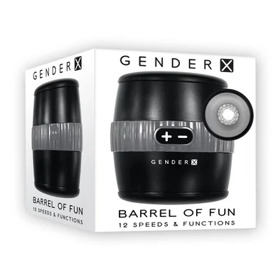 gender x barrel of fun black usb rechargeable stroker