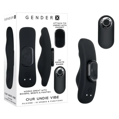 gender x our undie vibe black usb rechargeable panty vibe