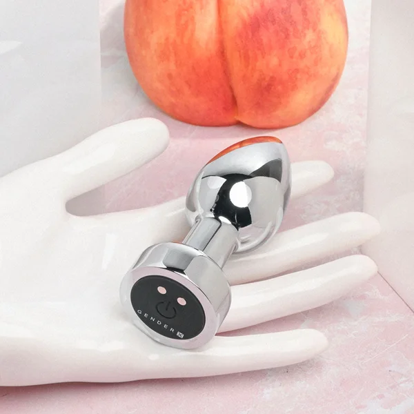 Gender X ROCKIN' METAL PLUG - Metallic 9.3 cm USB Rechargeable Butt Plug — image 3 of 9