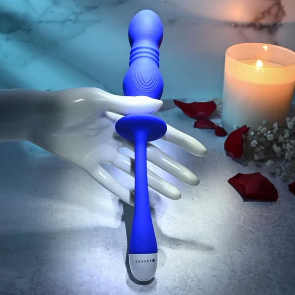 Gender X PLAY BALL - Blue 25 cm USB Rechargeable Thrusting & Vibrating Orbs — image 4 of 9