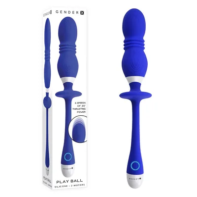 gender x play ball blue 25 cm usb rechargeable thrusting vibrating orbs