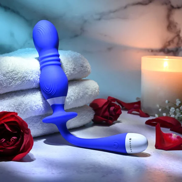 Gender X PLAY BALL - Blue 25 cm USB Rechargeable Thrusting & Vibrating Orbs — image 2 of 9