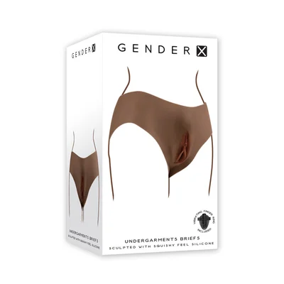 gender x undergarments briefs dark brown wearable vagina briefs