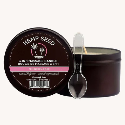 hemp seed 3 in 1 massage candle zen berry rose blackberry yellow rose amber 170 g