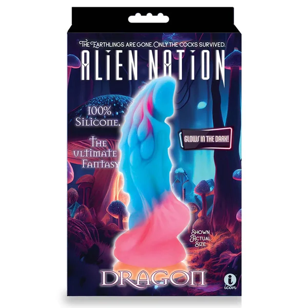 Alien Nation - Glow Dragon - Glow in Dark Rainbow 22.9 cm Fantasy Dong — image 3 of 3