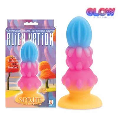 alien nation sprite glow in dark coloured 14 cm fantasy anal plug