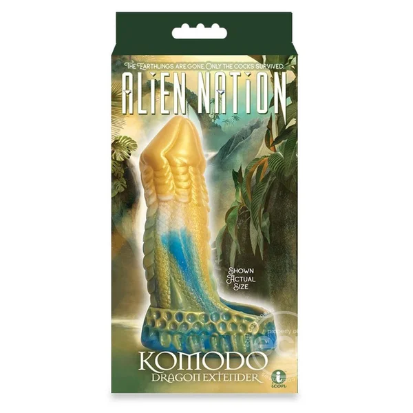 Alien Nation - Komodo - Blue/Gold 16.5 cm Penis Extender Fantasy Sleeve — image 3 of 3