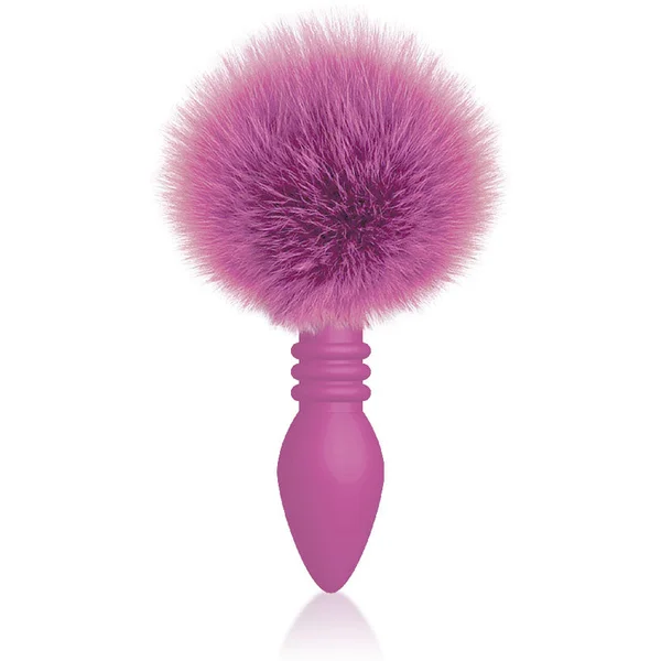 The 9's Cottontails, Ribbed Pink - Pink Butt Plug with Bunny Tail — image 2 of 3