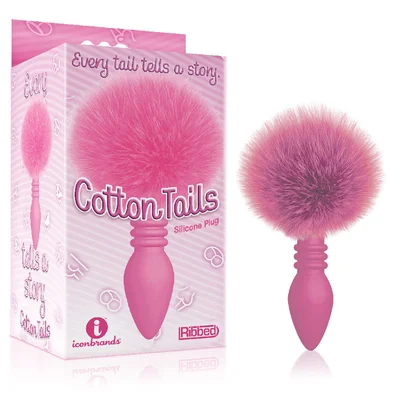 the 9s cottontails ribbed pink pink butt plug with bunny tail