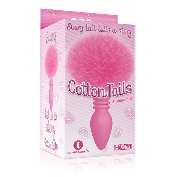 The 9's Cottontails, Ribbed Pink - Pink Butt Plug with Bunny Tail — image 3 of 3