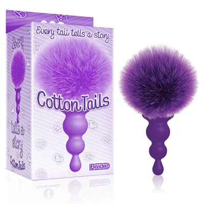 the 9s cottontails beaded purple purple butt plug with bunny tail