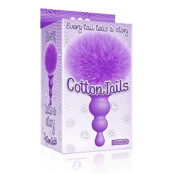 The 9's Cottontails, Beaded, Purple - Purple Butt Plug with Bunny Tail — image 3 of 3
