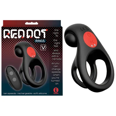 red dot rings v2 black usb rechargeable vibrating cock ball ring with remote
