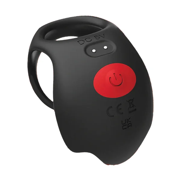 Red Dot Rings - V3 - Black USB Rechargeable Vibrating Cock & Ball Ring with Remote — image 2 of 5