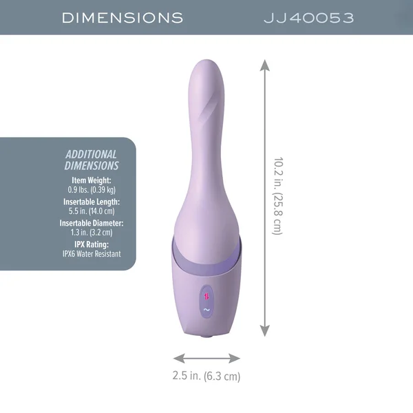 JimmyJane Hello Bang - Purple 27 cm USB Rechargeable Warming & Thrusting Vibrator — image 3 of 9