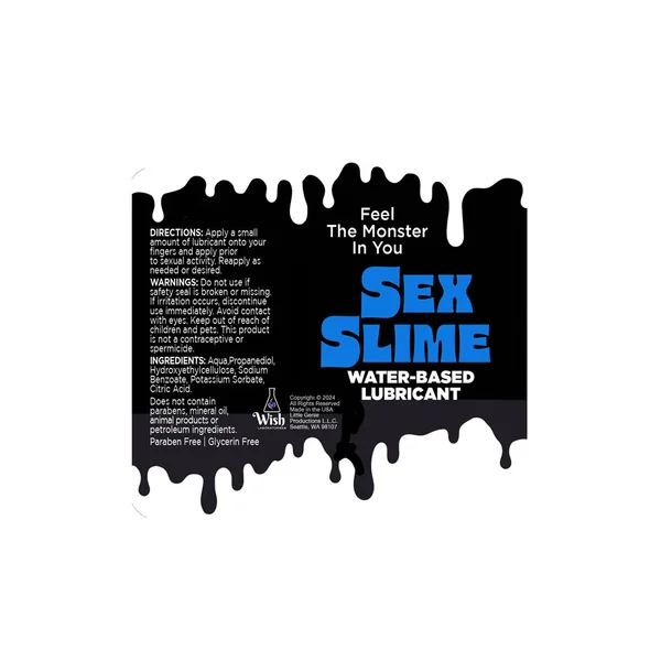 Sex Slime - Blue - Blue Water Based Lubricant - 60 ml Bottle — image 3 of 3