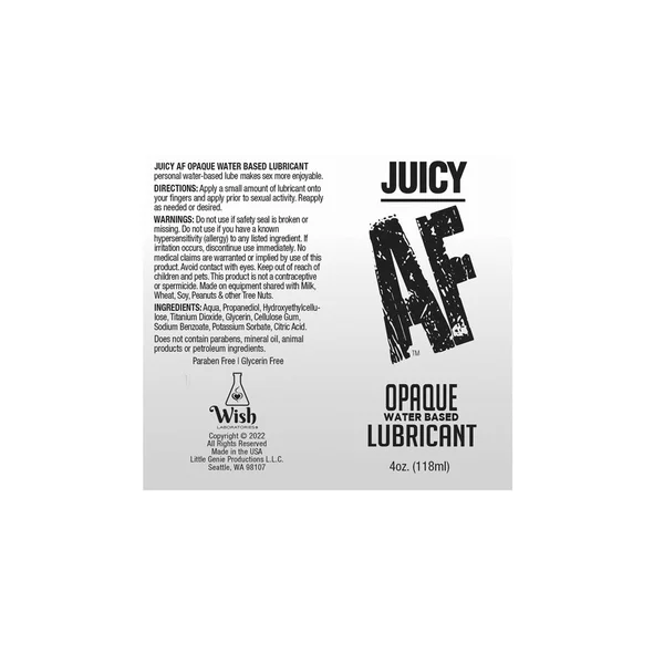 Juciy AF - Waterbased Opaque Lube - 118 ml - Waterbased Cum Lube - 118 ml — image 2 of 2