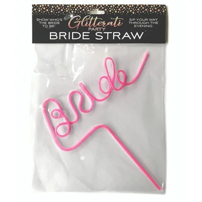 glitterati bride straw hens party novelty