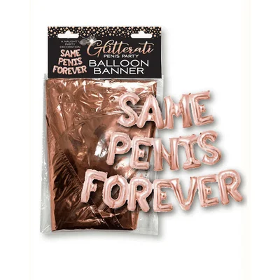 glitterati same penis forever balloon banner hens party decoration