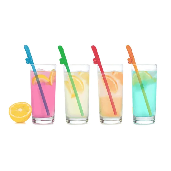Super Fun Penis Party Straws - Coloured - Multi Coloured Dicky Straws - 8 Pack — image 2 of 2