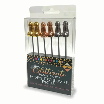 glitterati hors doeuvre picks 6 pack stainless steel 18 cm food picks set of 6