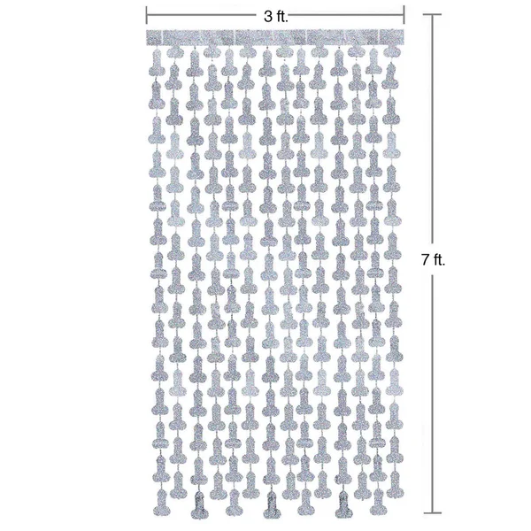 Glitterati - Penis Party Disco Metallic Curtains - Party Doorway Decoration - Set of 2 — image 3 of 3