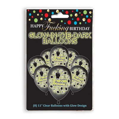 happy fucking birthday glow in the dark balloons novelty birthday balloons 8 pack