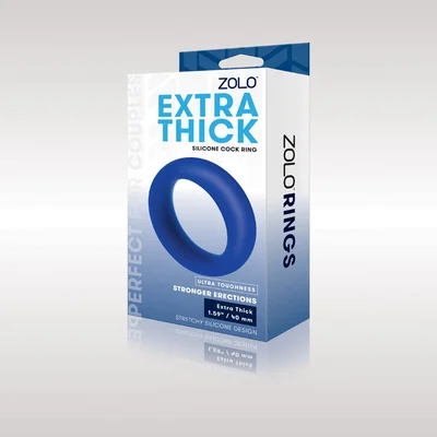 zolo extra thick silicone cock ring blue 40 mm cock ring