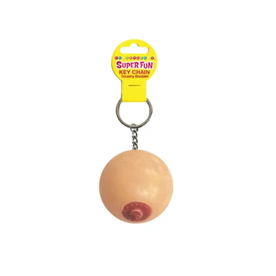 super fun key chain squishy boob novelty keychain