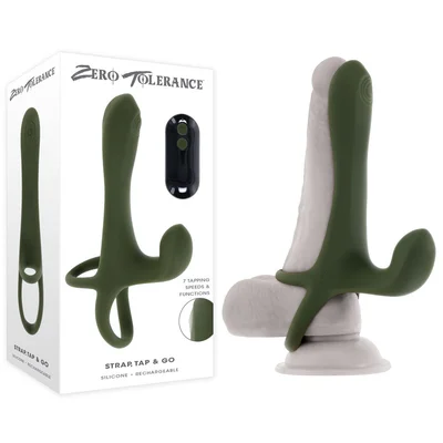 zero tolerance strap tap go green usb rechargeable vibrating tapping penis sleeve with wireless remote