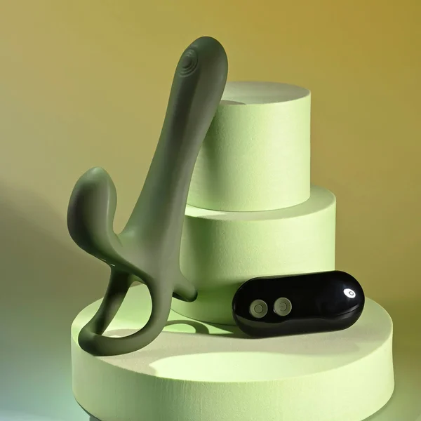 Zero Tolerance STRAP, TAP & GO - Green USB Rechargeable Vibrating & Tapping Penis Sleeve with Wireless Remote — image 11 of 18