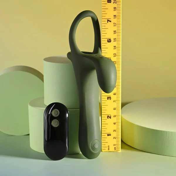 Zero Tolerance STRAP, TAP & GO - Green USB Rechargeable Vibrating & Tapping Penis Sleeve with Wireless Remote — image 17 of 18