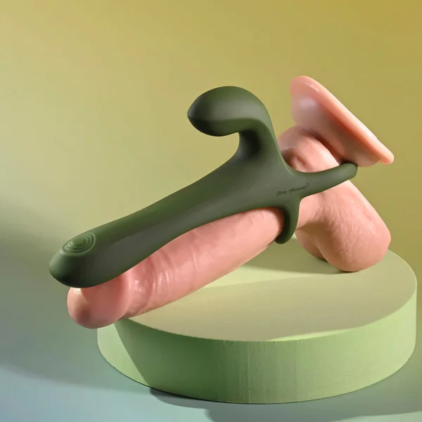 Zero Tolerance STRAP, TAP & GO - Green USB Rechargeable Vibrating & Tapping Penis Sleeve with Wireless Remote — image 13 of 18