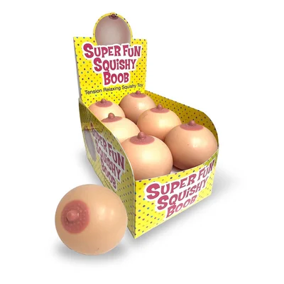 super fun squishy boobs counter display boobie stress balls counter display of 12