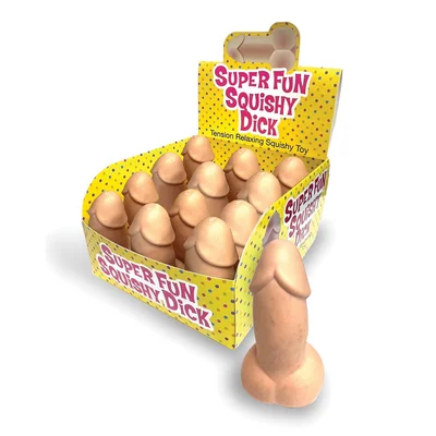 super fun squishy dick counter display novelty stress penis counter display of 12