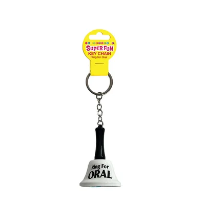 super fun key chain ring for oral novelty bell keychain