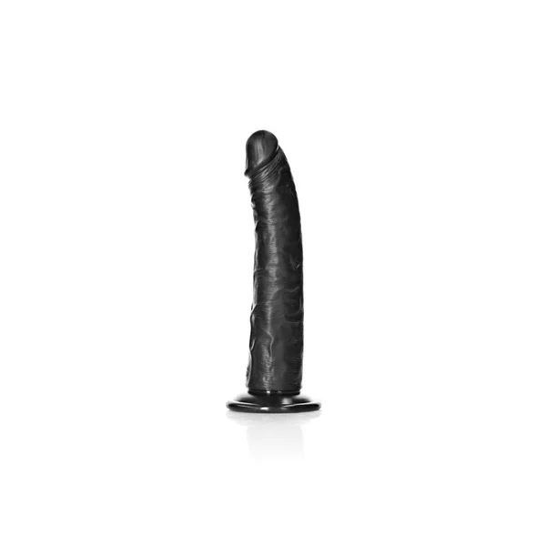 REALROCK Realistic Slim Dildo with Suction Cup - 20.5cm - Black 20.5 cm (8'') Dong — image 3 of 8