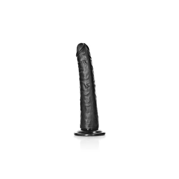 REALROCK Realistic Slim Dildo with Suction Cup - 20.5cm - Black 20.5 cm (8'') Dong — image 5 of 8