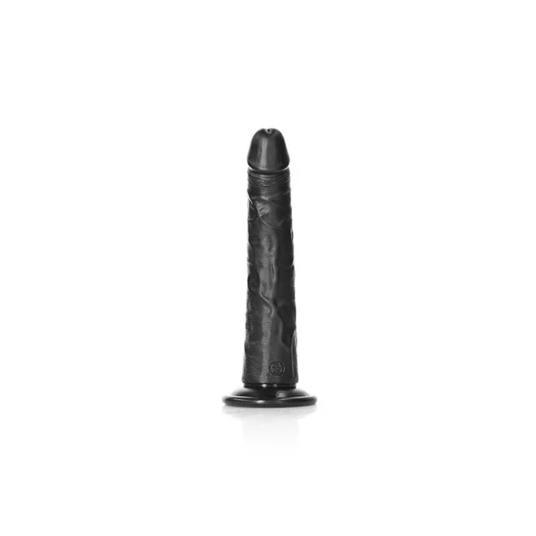 REALROCK Realistic Slim Dildo with Suction Cup - 20.5cm - Black 20.5 cm (8'') Dong — image 4 of 8