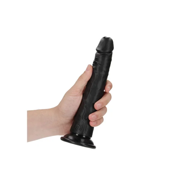 REALROCK Realistic Slim Dildo with Suction Cup - 20.5cm - Black 20.5 cm (8'') Dong — image 2 of 8