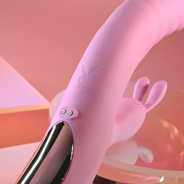Playboy Pleasure RUB ME RIGHT - Pink 23.2 cm USB Rechargeable Thrusting Rabbit Vibrator — image 13 of 18