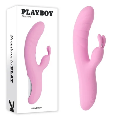 playboy pleasure rub me right pink 232 cm usb rechargeable thrusting rabbit vibrator