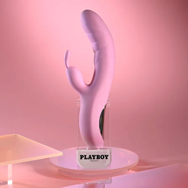 Playboy Pleasure RUB ME RIGHT - Pink 23.2 cm USB Rechargeable Thrusting Rabbit Vibrator — image 2 of 18