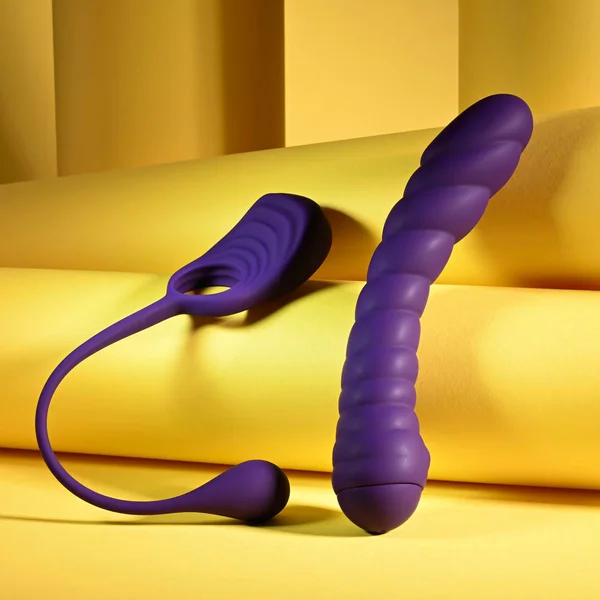 Playboy Pleasure TWISTED PLAYGROUND - Purple USB Rechargeable Vibrator and Cock Ring Kit — image 5 of 18