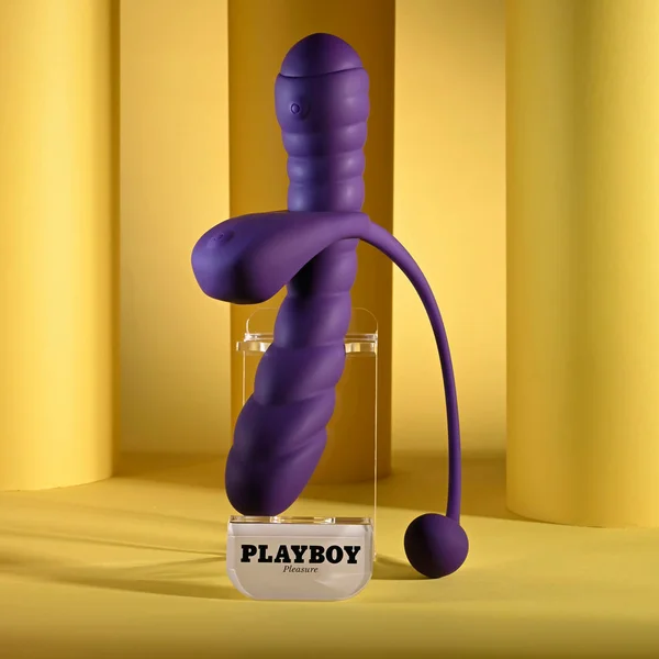Playboy Pleasure TWISTED PLAYGROUND - Purple USB Rechargeable Vibrator and Cock Ring Kit — image 11 of 18