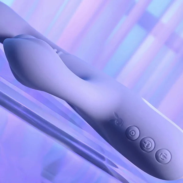 Playboy Pleasure NUBBIN RUBBIN - Purple 24.1 cm USB Rechargeable Thrusting Rabbit Vibrator — image 4 of 18